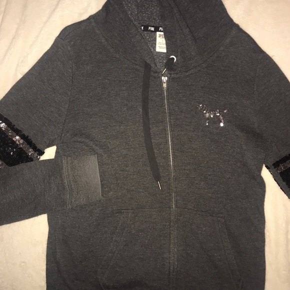 sequin zip up jacket